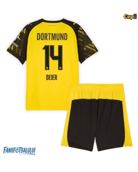 Borussia Dortmund Maximilian Beier #14 Echipament de Fotbal Replică 2025-26 Copii Acasa (+ Șorturi)